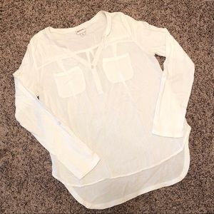 Merona Henley Top - White